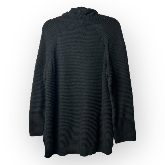 Kenneth Cole Black Cowl Neck Ribbed Sweater L - Picture 2 of 6